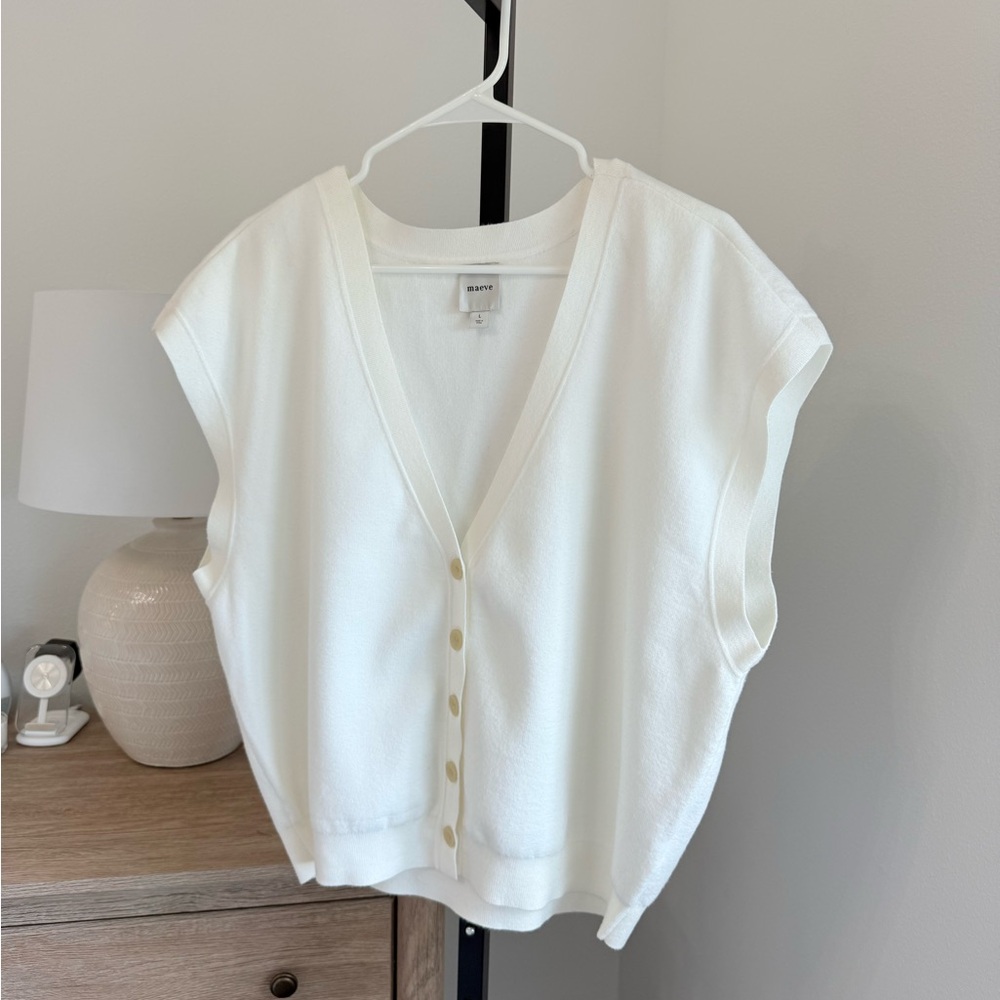 Maeve Anthropologie Slouchy Cardigan Sweater Vest Size Large - Picture 4 of 6